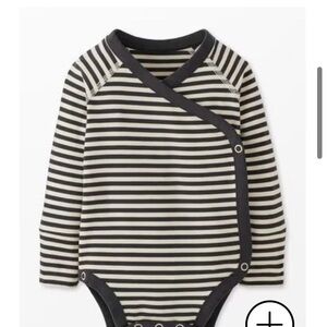 Hanna Andersson Black and White Striped Bodysuit